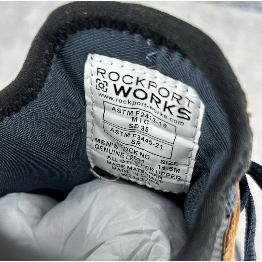 Rockport Works Mens Truflex 11.5 Composite Toe Work Shoes Leather Slip Resistant - Picture 6 of 6